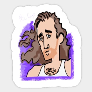 nicolas cage cartoon Sticker